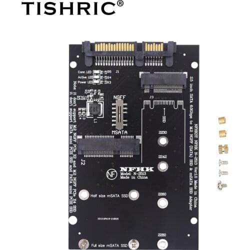 TISHRIC M.2 NGFF MSATA SSD To 2.5 Inch SATA 6.0Gbps 2 In 1 Adapter Converter Card Support PC Laptop Hard Disk Diagram