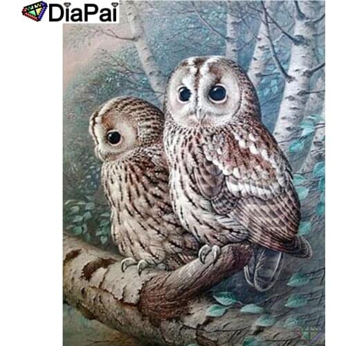 DIAPAI 5D DIY Diamond Painting 100% Full Square/Round Drill "Animal owl" Diamond Embroidery Cross Stitch 3D Decor A21682