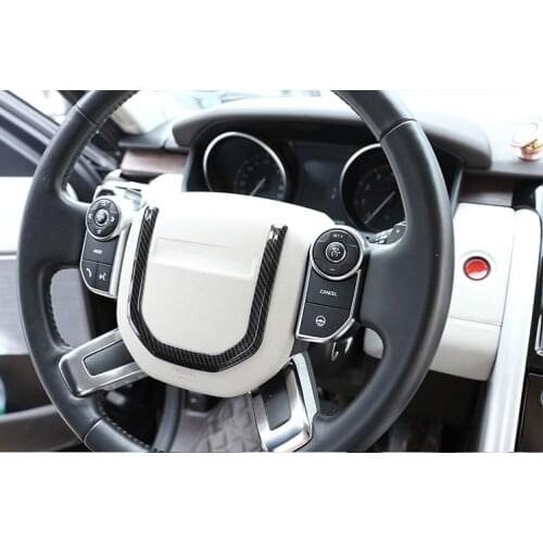 Carbon Fiber Car Steering Wheel Sequin Trim For Land Rover Discovery 5 LR5 L462 2017-18 For Range Rover Sport 2014-18 For Velar