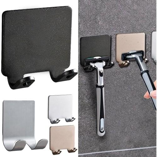 1/2/3Pcs Punch Free Razor Holder Storage Hook Wall Men Shaving Shaver Shelf Bathroom Razor Rack Wall Bedroom Plug Hook Organizer