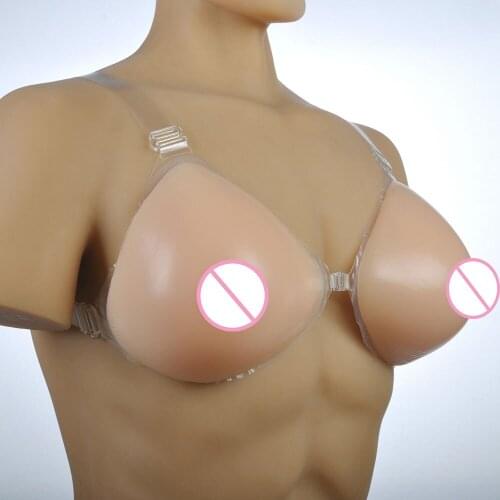 1200-1400g/pair Silicone Artificial Breasts Man Fake Breast Tits Fake Breast forms Men Crossdresser triangle Boobs C D E Cup