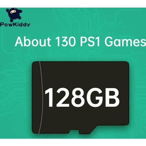 128GB Game Memory Card For RG350 RG350M Q80, Built-In 15000+ English Games, More Than 130 PS1 Games