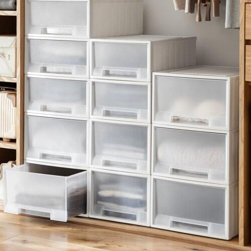 China drawer style storage box toys cosmetics white plastic sorting container wardrobe organizer for clothes suits