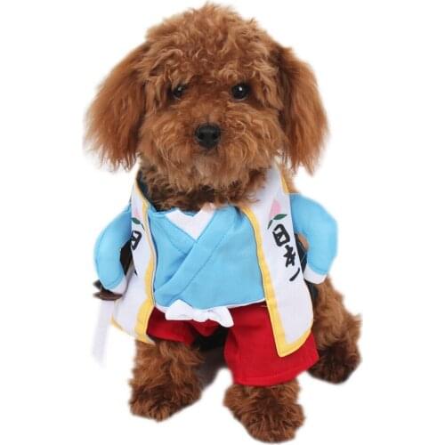 Dogs Costumes Momotaro Cosplay Suit Funny Holiday Party Apparel for Dogs Pets Clothes disfraz perro S-XL Dropshipping Support