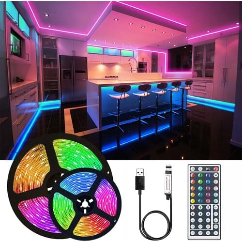 10M 5M RGB LED Strip Light Bedroom 5050 SMD TV Backlight Tape Diode Ribbon Flexible NOt Wateproof Led Lights For Room Bar Decor