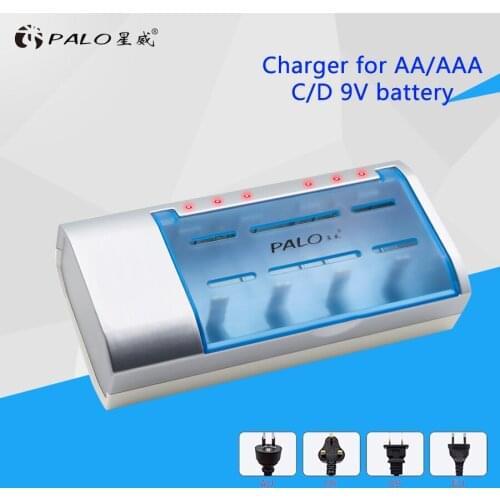 PALO High Quality Multifunction Home Type Battery Charger For Nimh Nicd AA/AAA/SC/C/D/9V Rechargeable Batteries