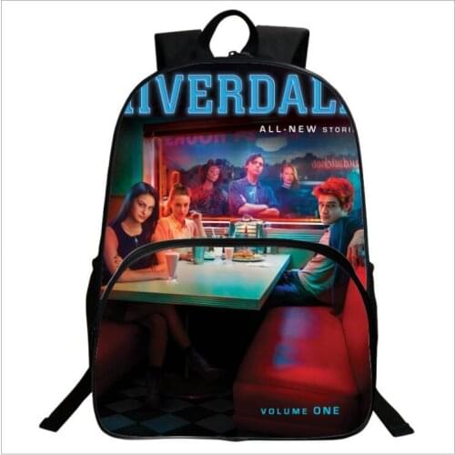 Fashion Sac A Dos Femme Black Pink Backpack Travel Backbag Mochila Riverdale Backpack 1-3 Design School Bags for Teenage Girls