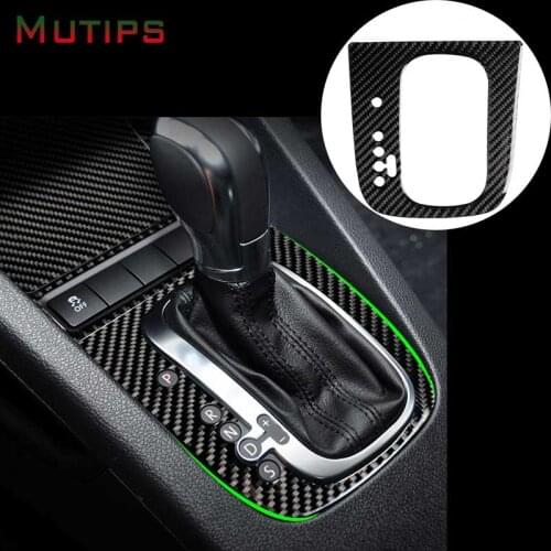 Mutips car gear shift panel cover interior carbon fiber sticker For VW volkswagen golf 6 gti R MK6 2008-2012 scirocco 2009-2016