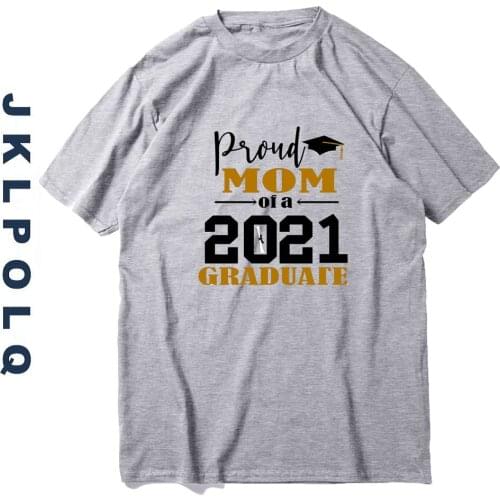 JKLPOLQ Summer Mens T-Shirt Proud Mom of a 2021 Graduate Printing Short Sleeve Casual Tops Tees EU Size XS-3XL