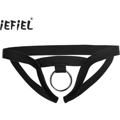 Mens Sexy Lingerie Panties Gay Open Butt Crotchless See-through G-string Bikini Slip Hommes Underwear Underpants with O-Ring