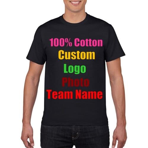 Customize your picture LOGO unisex blank solid color short sleeve round neck T-shirt