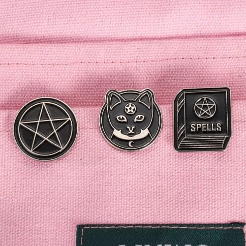 New Fashion Witches Spells Black Moon Enamel Pins Brooches Lapel Pin Bag Accessories Badges Clothes Jewelry