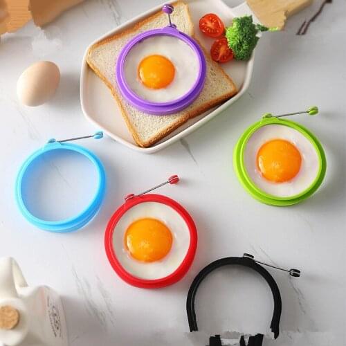 New Silicone Fried Egg Pancake Ring Omelette Fried Egg Round Shaper Eggs Mould for Cooking Breakfast Frying Pan Oven Kitchen