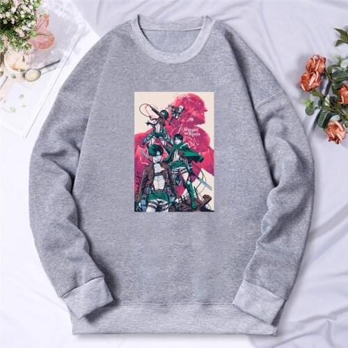 Attack on Titan Anime Men Hoodie Sweatshirt Manga Eren Yeager & Mikasa Cartoon Harajuku Hoody Fashion Levi Printed Pullovers