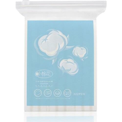 Q1QD 222pcs Disposable Double-sided 3 Layer Cotton Pads Wipes Soft Makeup Remover Pad