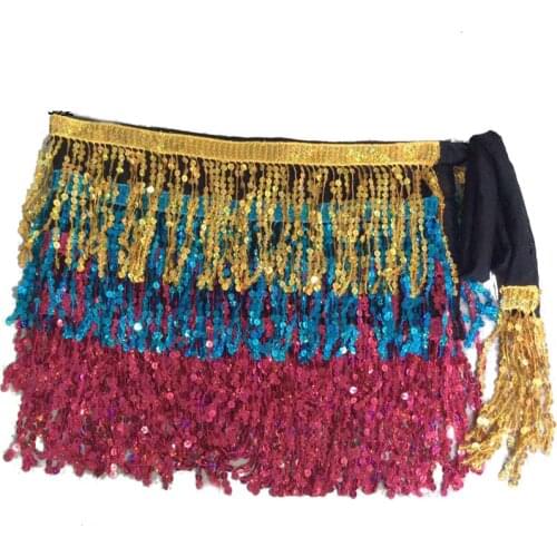 New Style Belly Dance Hip Scarf Belt Belly Dancing Fringed Skirt Belly Dance Beaded Sequin Waist Chain Performance Accessories