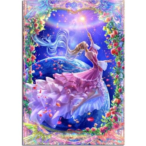 Princess 35x50cm New 100% Full Area Highlight Diamond Needlework Diy Diamond Painting Kit 3D Diamond Cross Stitch Embroidery