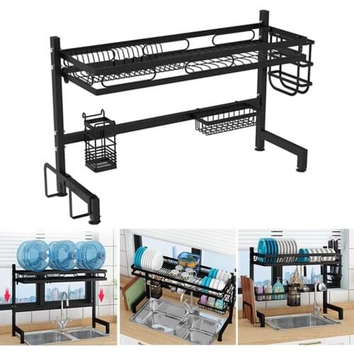 Dishes Drying Rack Over the Sink Adjustable Large Dishes Drainer for Kitchen Storage Plate Holder Counter Organization для кухни