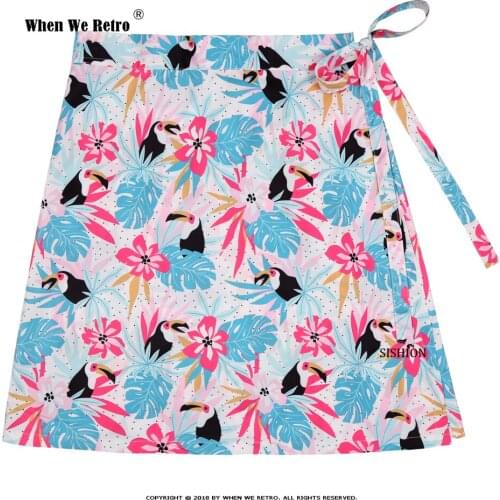 Tropical Flowers Leaves and Toucans Printed Beach Summer Skirt SS0015 Plus Size Sarong Boho Multitasks Sexy Wrap Skirt