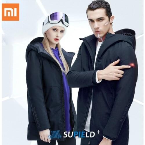 Xiaomi SUPIELD Smart Heating Down Jacket Hoodied Parka Thermal Winter Warm Jacket USB Infrared Electric Heating Goose Down Coat
