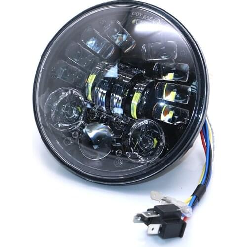 5.5 '' 12v Universal Motorcycle Round Headlight LED DRL Projector HeadLamp With Turn Signal For Harley Cafe Racer Touring