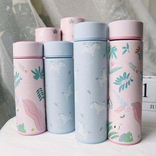 Girls Vacuum Cup Insulated Double Wall 304 Stainless Steel Mugs Bounce cover Unicorn water bottles 2 Colors