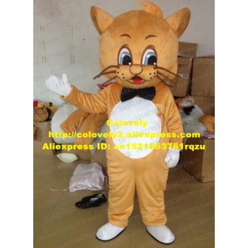 Bright Wildcat Wild Cat Caracal Leopard Lynx Catamount Lince Luchs Mascot Costume Adult Red Nose Black Bow Long Beard ZZ3563