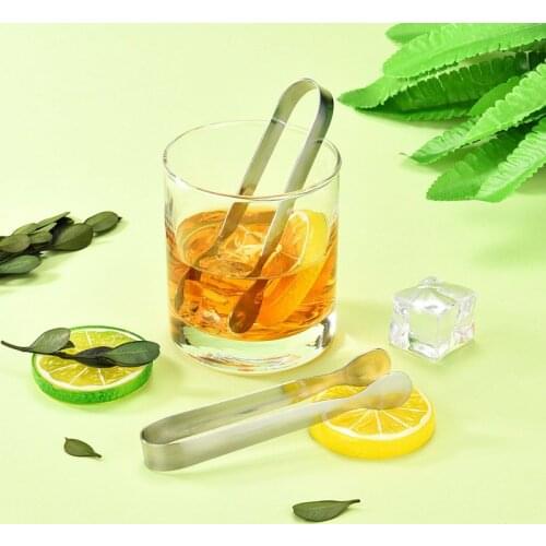 Stainless Steel Ice Clip Multiple Colour Mini Sugar Tongs Small Ice Tongs Bread Food BBQ Clip Barbecue Clip Kitchen Accessories