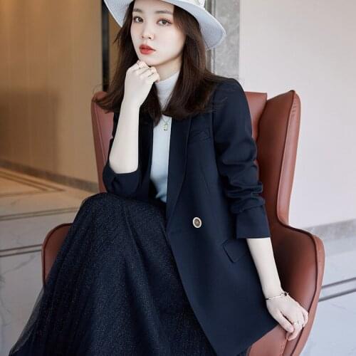 S-3XL Large Size Office Womens Jacket Autumn and Winter Elegant Loose Long-sleeved Ladies All-match Suit High Quality