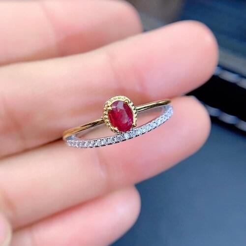 Shilovem Natural New Burning Pigeon Blood Ruby Gemstone Rings for Women Real 925 Sterling Silver Fine new gift jce040666agh