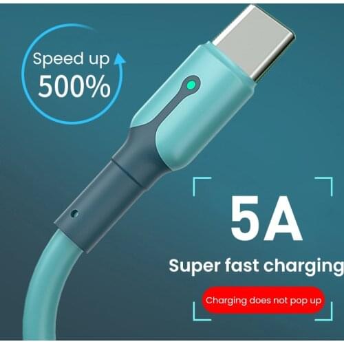 5A Liquid Silicone USB Type C Cable For Huawei Mate Pro P40 Pro Super Charge Micro USB Cable for Samsung Xiaomi Mobile Phone