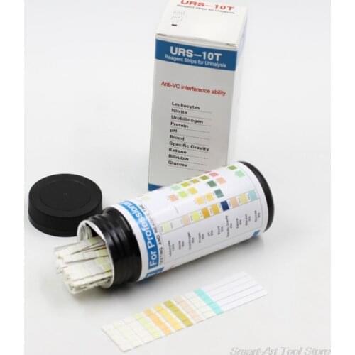 100 Strips URS-10T Urinalysis Reagent Strips 10 Parameters Urine Test Strip Leukocytes, Nitrite, Urobilinogen, Protein, pH