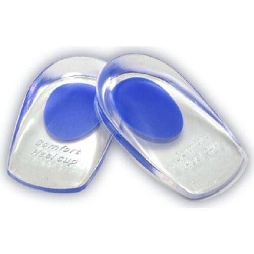 2Pair Silicone Soft Heel Support Pad Cup Gel Shock Cushion Orthotic Increased Insoles Plantar Foot Care Foot Inserts Half-height