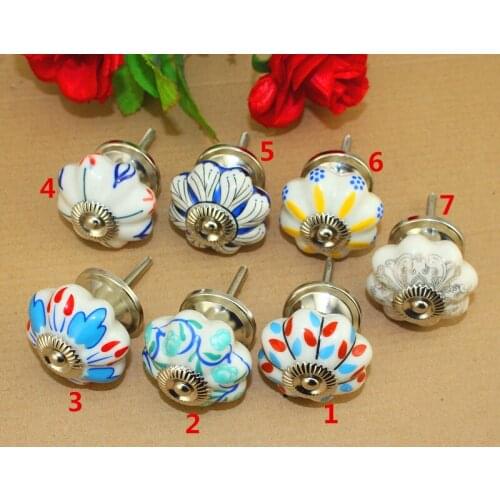 2 PCS knobs pumpkin ceramic handles knobs pumpkin porcelain handles and knobs