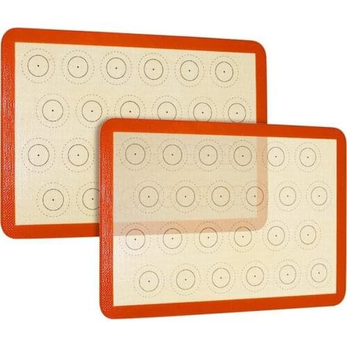 2 Pcs Silicone Baking Mat,Non-Stick Reusable Pastry Baking Mat,for Baking Pans and Rolling Make Mats,Dough Rolling Mats