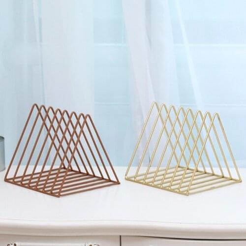 2021 NEW Iron LP Record Rack Triangle Book Magzine Holder Desk Record Storage Organizer Drop Shipping