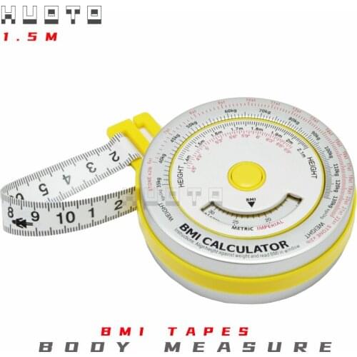 50pcs/lot Aluminum BMI measure tape BMI calculator body measure tape