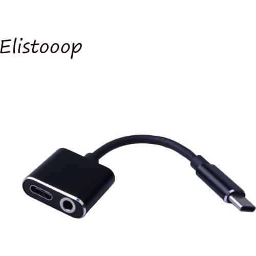 USB C Audio Cable to 2 in 1 Type-C 3.5 mm Jack Earphone Adapter Receiver for Audio Splitter
