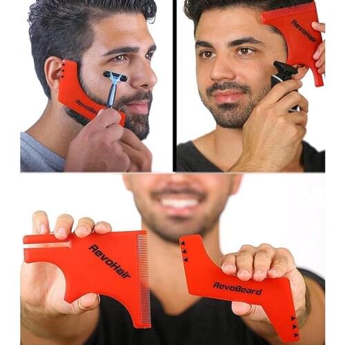 BellyLady Mens Haircut Tool Contains Beard Hair Styling Comb Beard Stylist Neck Hair Trimming Ruler Set