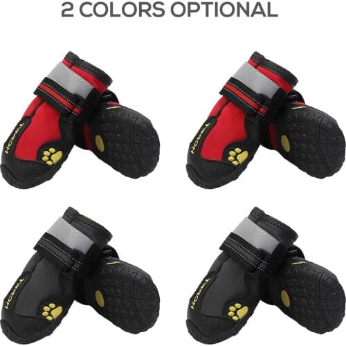 Dog Boots Waterproof Shoes for Dogs with Reflective Rugged Anti-Slip Sole 4PCS