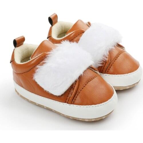 Baby Sports Soft Sole Sneakers Baby Boy Girl Crib Leather Non-slip Walker Shoes Anti-slip Soft Sole Crib Shoes Ins