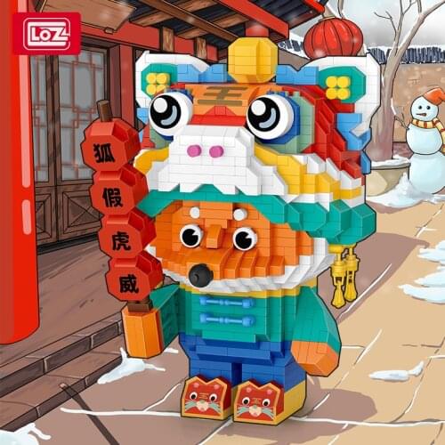 LOZ Mini Blocks Cartoon Fox DIY Educational Toy Pet Small Bricks Brinquedo Kids Building Bricks Gift Girl Present New Year 9266