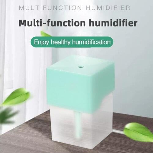ELOOLE 220ML Cube Humidifier Mini Humidificador With Lights Aromatherapy Essential Oil Diffuser Aroma Mist Maker Fogger