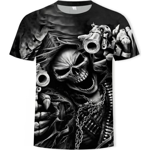 Skull Reaper Mens T-shirt Mens Horror 3DT-Shirts Summer Fashion Tops O-Neck Shirt Boy Clothing Large Size Street Clothing