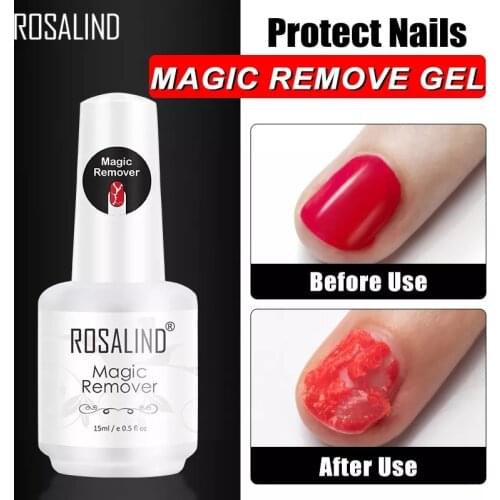 ROSALIND Nail Gel Polish Magic Remover For Manicure Fast Clean Within 2-3 MINS UV Gel Nail Polish Remove Base Top Coat