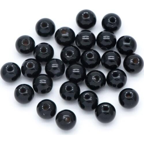 Smooth Round Black Agate Beads 4 / 6mm Round For Diy Bracelet Necklaces Jewelry Accessories (MN-18)/ full strand