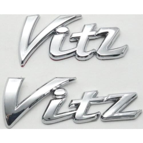 For Toyota Vitz Chrome Emblem Hatchback Badge Letters Rear Trunk Nameplate