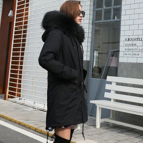New style jacket winter coat oversized raccoon fur collar pie overcoming hooded fur snow winter clothes mid-length