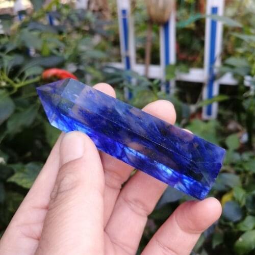 Quartz crystal wand blue smelt decorative crystal crystal chakra wand stones and crystal