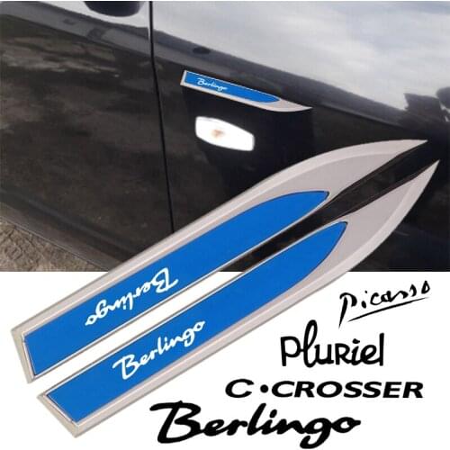 2PCS 3D Metal Emblem Badge Car Body Side Decoration Sticker For Citroen C2 C8 PLURIEL CACTUS AMI PICASSO car accessories